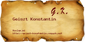 Geiszt Konstantin névjegykártya